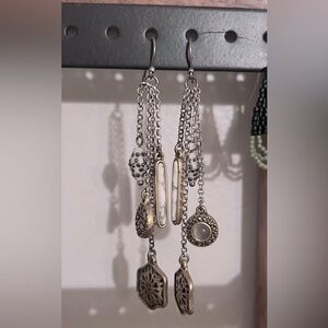 Elegant Gold and Silver Dangle Earrings